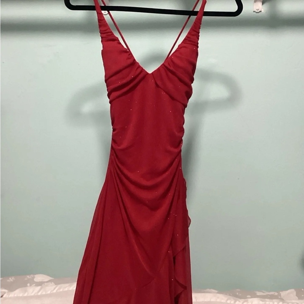 City Triangles Red Ruffle Dress - Picture 10 of 11